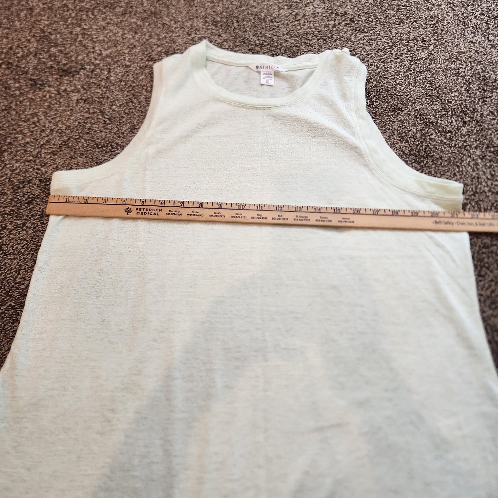 Athleta Breezy Tank Top Mint Green Stripe Size XL - Picture 5 of 6